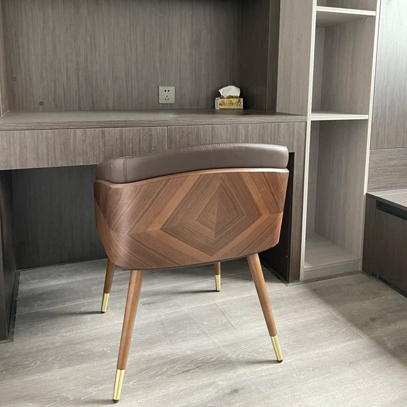 Modern Minimalist Dining Chair for Kitchen Furniture Luxury Wooden Finish