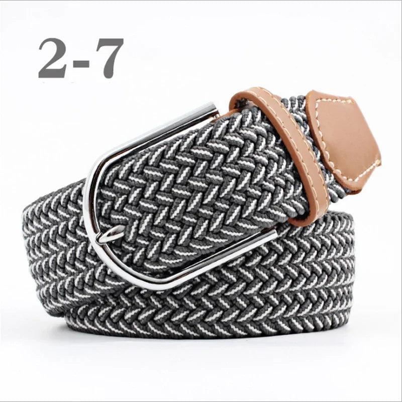 ZLD 60 Colors Female Casual Knitted Pin Buckle Men Belt