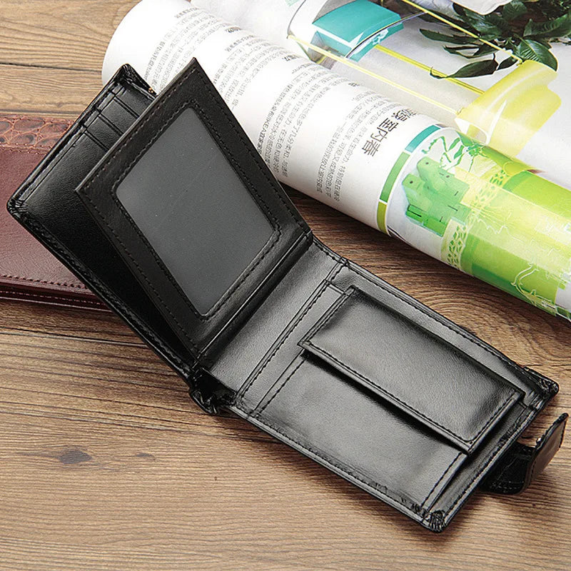 New Brand Trifold Wallet Men Clutch Money Bag Patchwork Leather Men Wallets