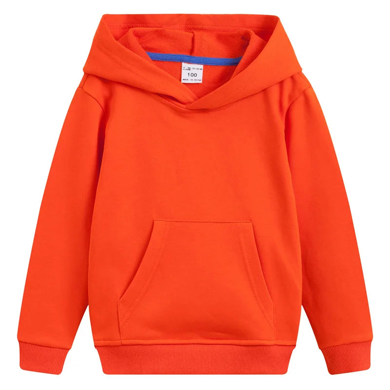 DE PEACH Autumn Winter Cotton Kids Girls Boys Hoodies Outerwear Teenager