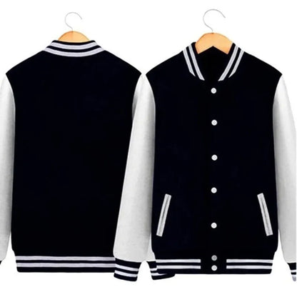 Spring Autumn Men's Pilot Bomber Couple Baseball Jacket Solid Color