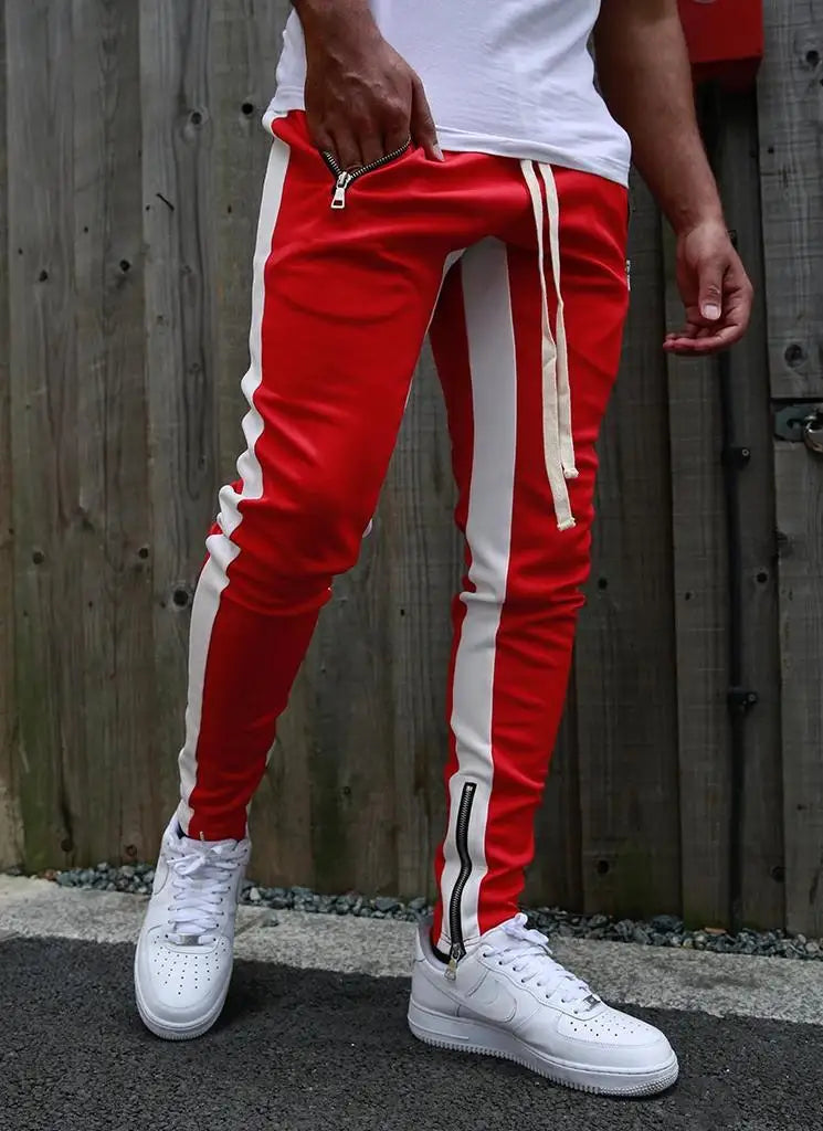 Mens Joggers Casual Pants Fitness Sweatpants Sports Track Pants Mens Zipper