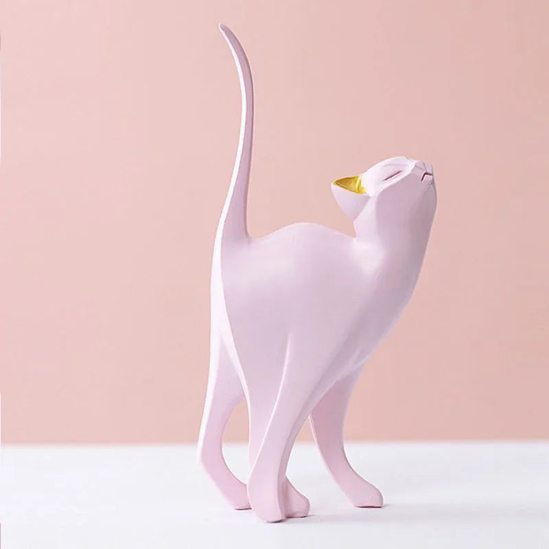 Vilead Pink Cat Sculptures Dressing Table Decoration Accessories Home