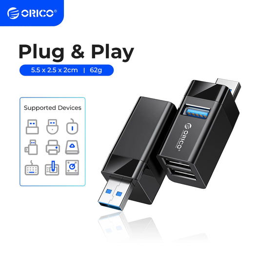 ORICO USB 3.0 Hub Notebook Wireless USB Splitter 3-Port Laptop Extender PC