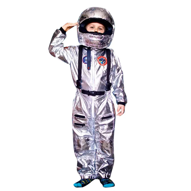 SNAILIFY Silver Spaceman Jumpsuit Boys Astronaut Costume for Kids