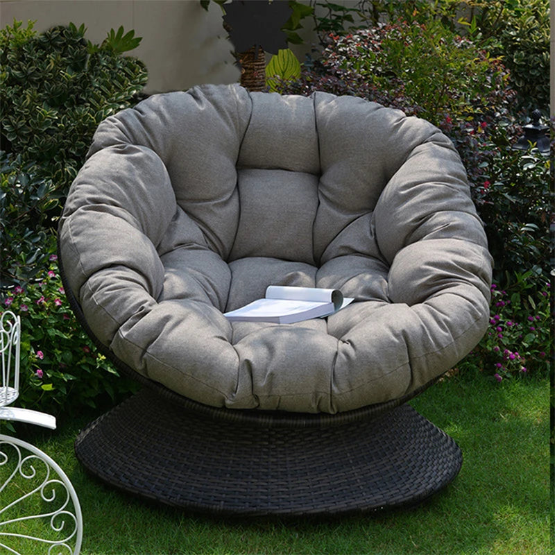 Outdoor Sofa, Rattan Chair, Circular Rotatable Leisure Single Sofa,