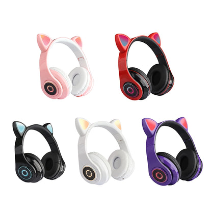 Hot Dropshipping Cat Headphones B39 LED Light BT 5.0