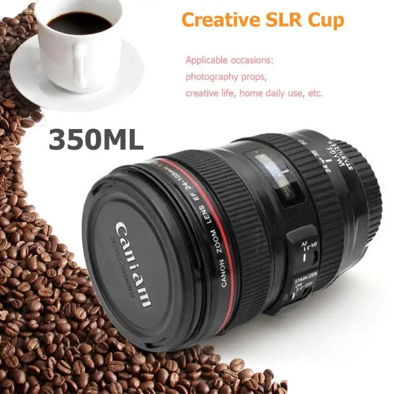 50/350ml Creative Camera Lens Mugs Stainless Steel Plastic Coffee Tea Cups