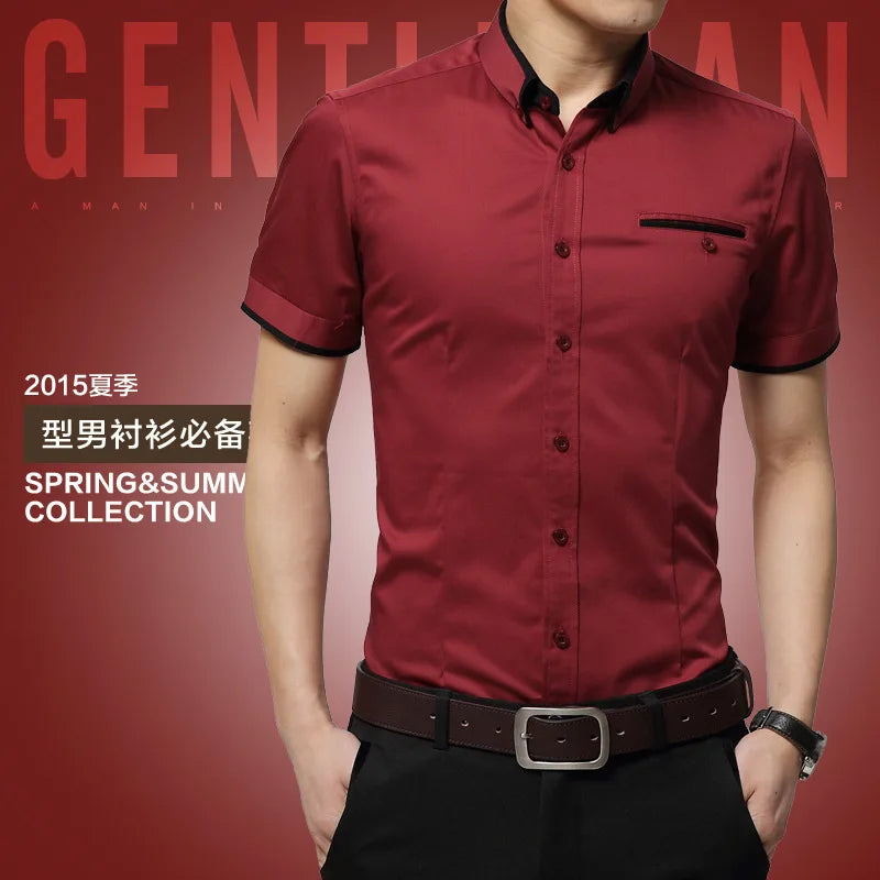 TFETTERS New Arrival Brand Men's Summer Business Shirt Short Sleeves