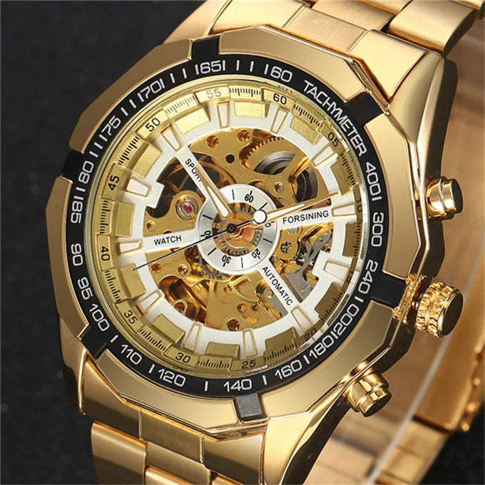 Watch Men Skeleton Automatic Mechanical Watch Gold Skeleton Vintage Man Watch