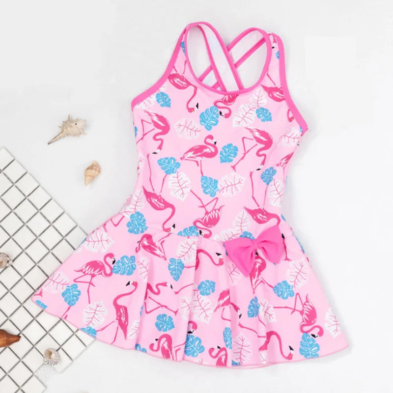 Girls Swimsuit Children Swimwear One-Piece Swimming Skirt Bikini Kids Summer