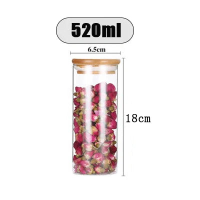 Transparent Glass Jars Seal Jars Grains Storage Bottles Spice Jar Kitchen