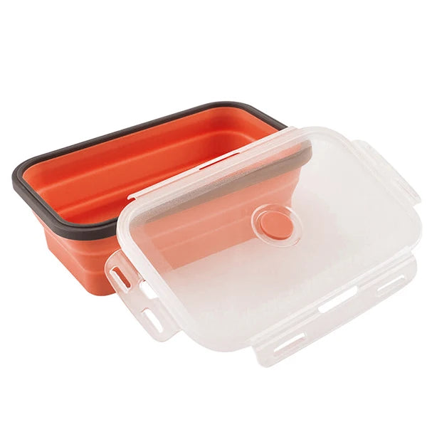 Collapsible Silicone Food Container Portable Bento Lunch Box Microware Home