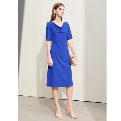 Amii Minimalism Dress for Women 2024 Summer New Office Lady