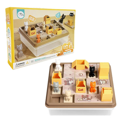 Children Educational Learning Toy Pet Cat Boxes Catching Puzzle Board Games