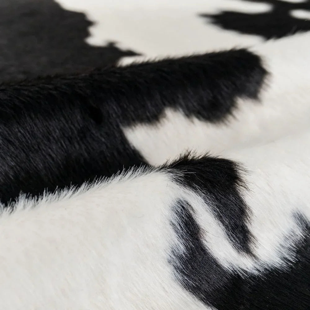 78x105cm Imitation Cow Print Rug Black and White Faux Cowhide Rugs Animal Area