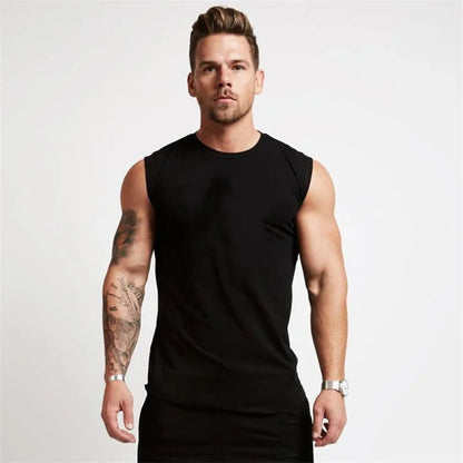 2023 Gym Workout Sleeveless Shirt Tank Top Men Bodybuilding Clothing Fitness