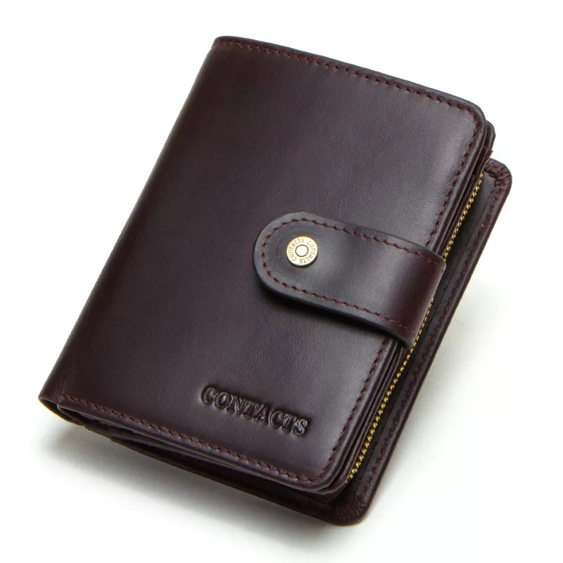 CONTACT'S Genuine Leather RFID Vintage Wallet Men