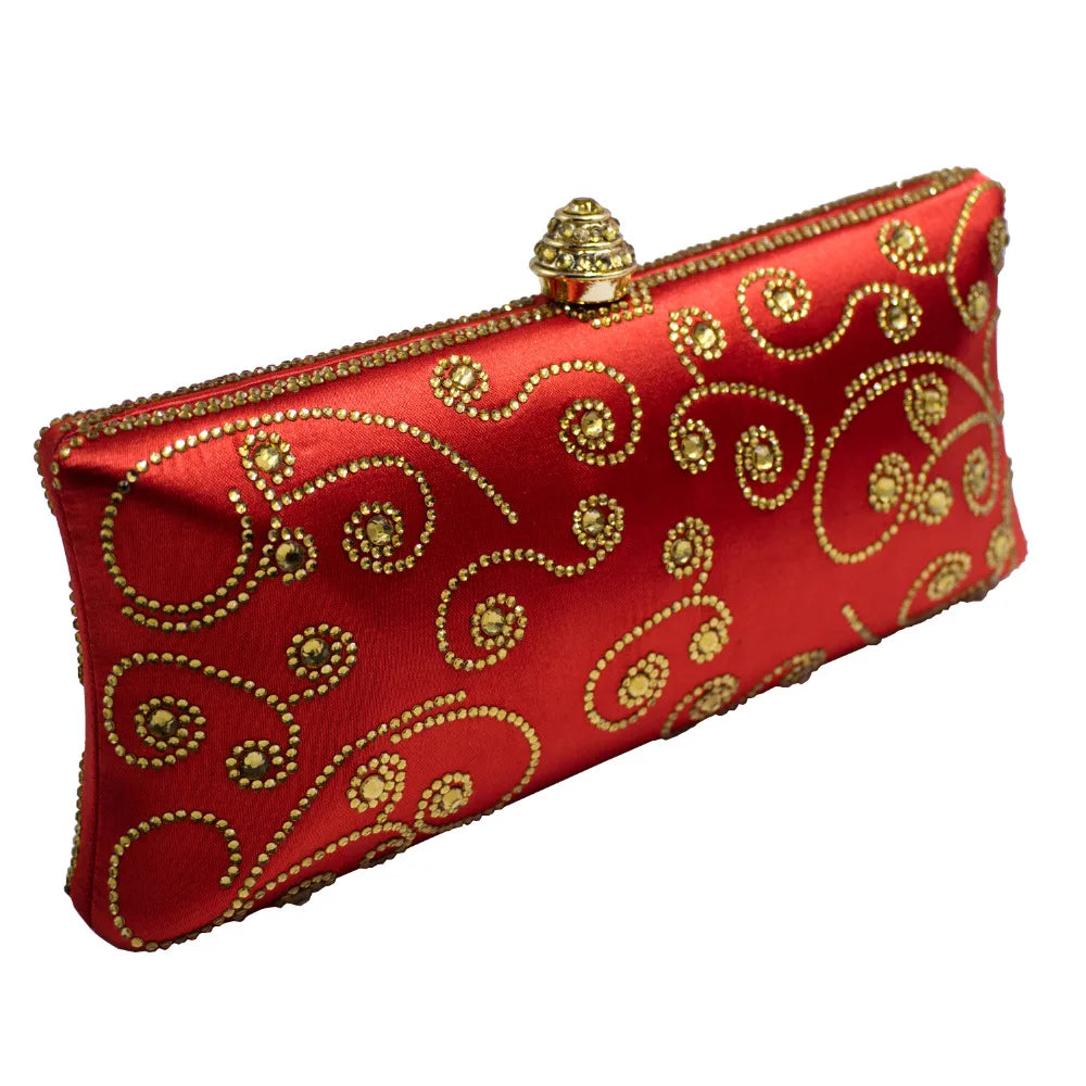 Italian Red Clutch Wallet Purse Evening Clutch Bags for Womens Party