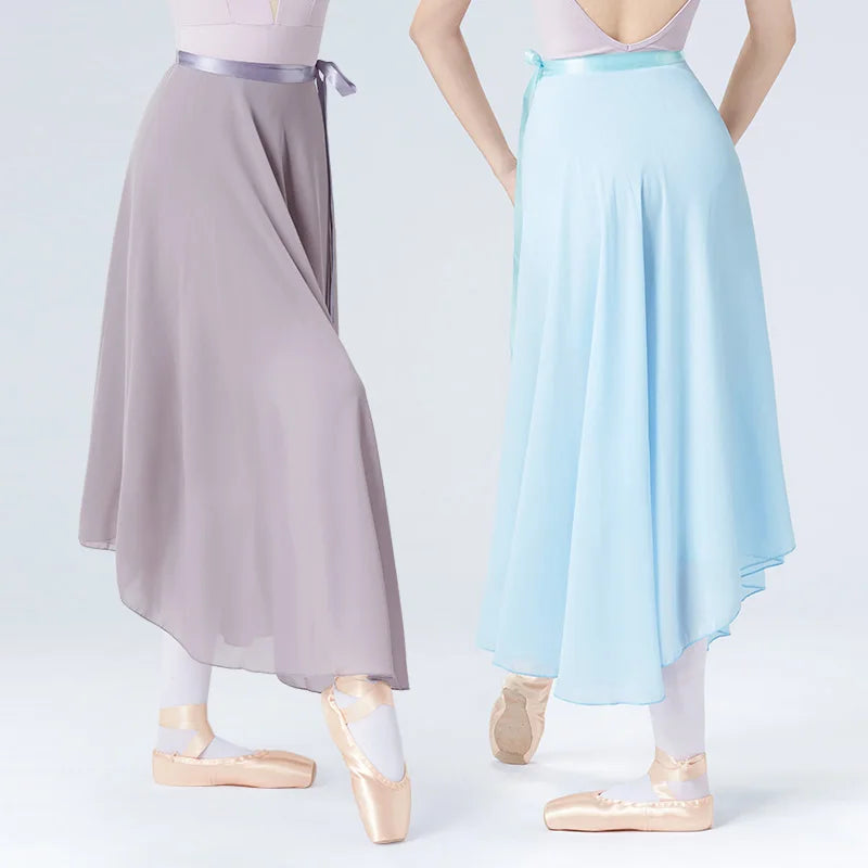 Dance Skirt Women Long Chiffon Ballet Skirts Adult Ballroom Dance Skirt