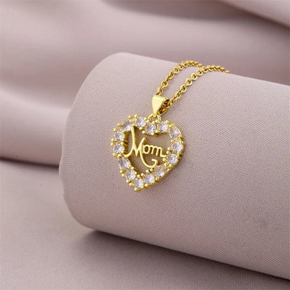 Mother's Day Mama Letter Pendant Necklace for Women Stainless Steel Mom