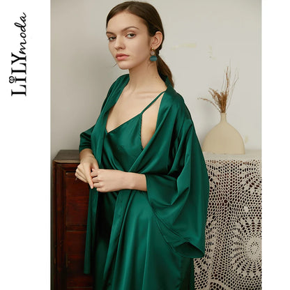 Women Satin Night Dress Silk Sexy  Size Sexy  Night Robe  Bathrobe Perfect