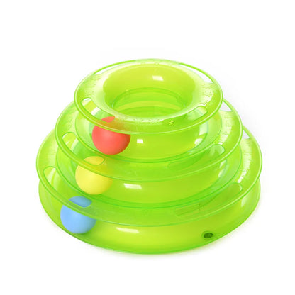 Three Levels Pet Cat Toy Tower Tracks Disc Cat Intelligence Amusement Disc