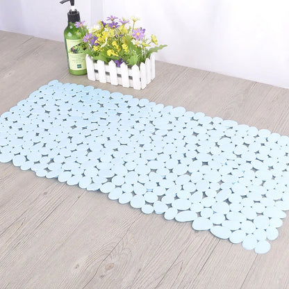 Bath Mat PVC Large Bathtub Safety Shower Non-Slip Mats With Suction Cups Pebbles