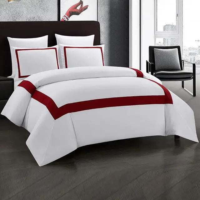 45Bedding Set Red Double Bed Luxury Stitching Comforter Bedding Sets