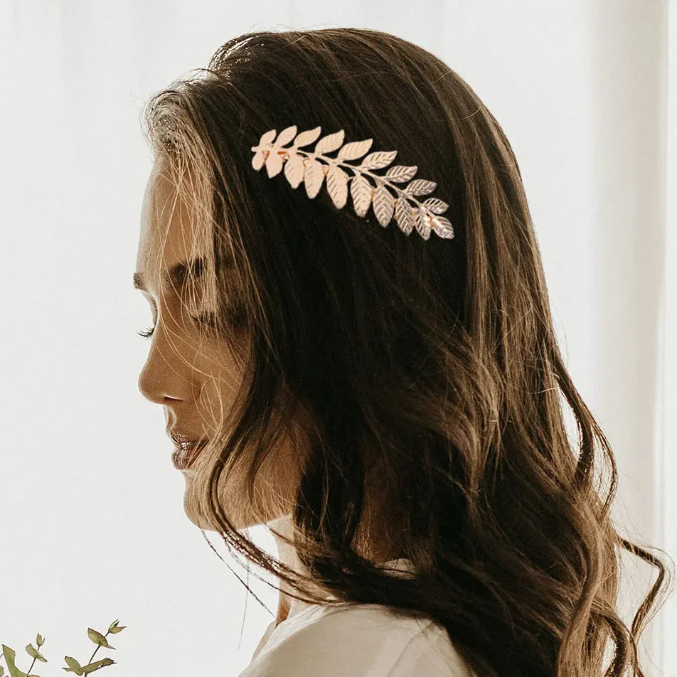 Metal Leaf Hair Clips Women's Hair Accessories Fashion Bridal Wedding Hair