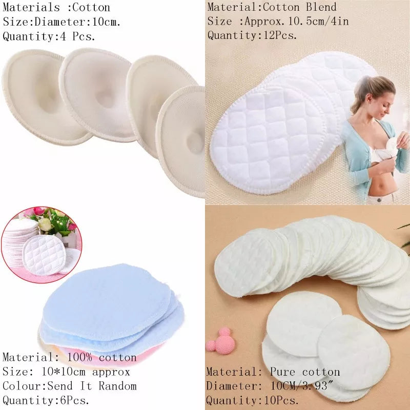 4/6/10/12pcs Washable Breathable Absorbency Breast Pads Anti-Overflow pad