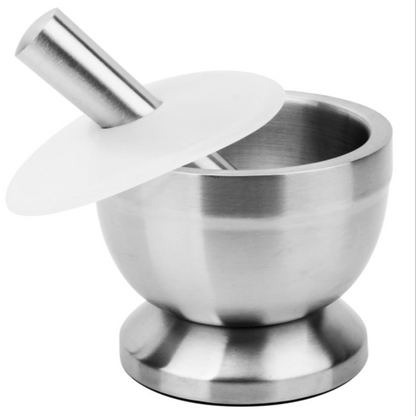 Stainless Steel Mortar Pestle Garlic Pounder Spice Mill Pharmacy Herbs Crusher