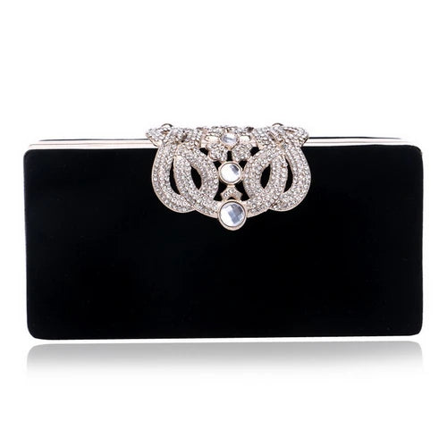 SEKUSA Clutch Evening Bags Crown Rhinestones Evening Bags Purse  Shoulder Bag