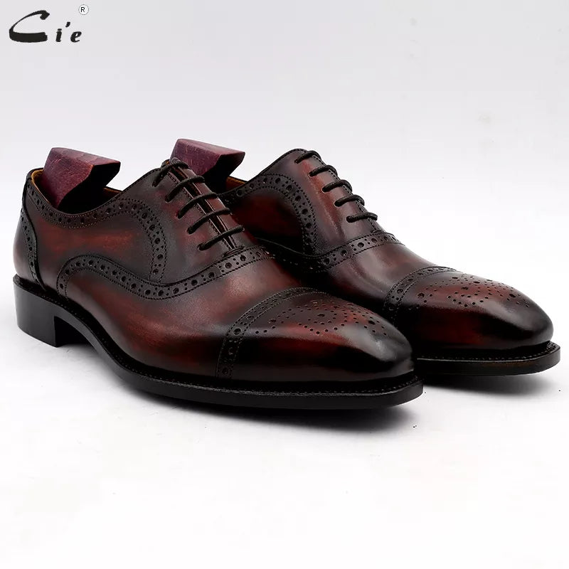 Cie Wedding Shoes Mens Dress Patina Wine Full Grain Genuine Calf Leather