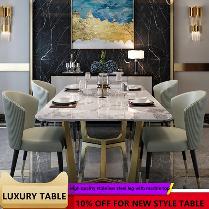 U-Best Modern Design House Furniture Marble Dining Table Set