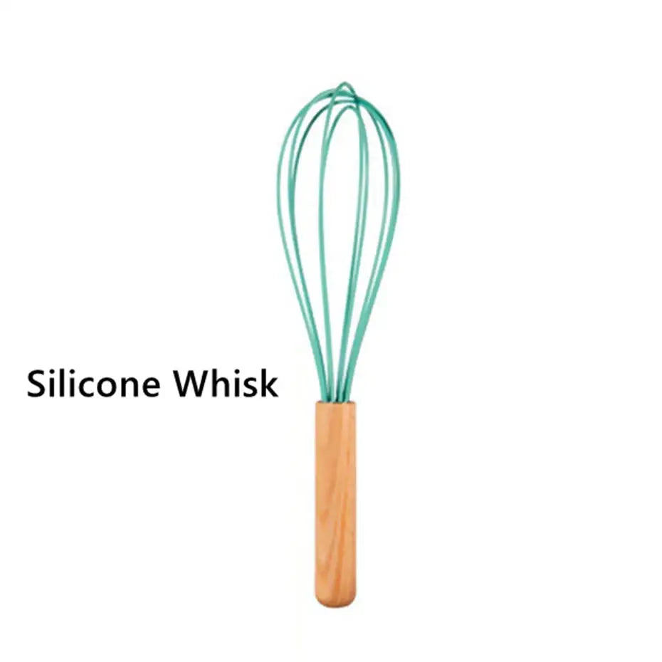 Food Grade Silicone Kitchenware Household Wooden Beech Handle Cooking