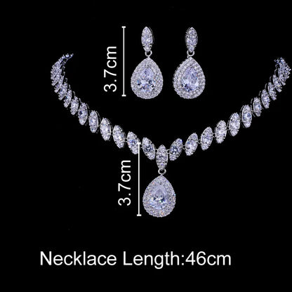 Emmaya Simulated Bridal Silver Necklace Sets 5 Colors Wedding Jewelry