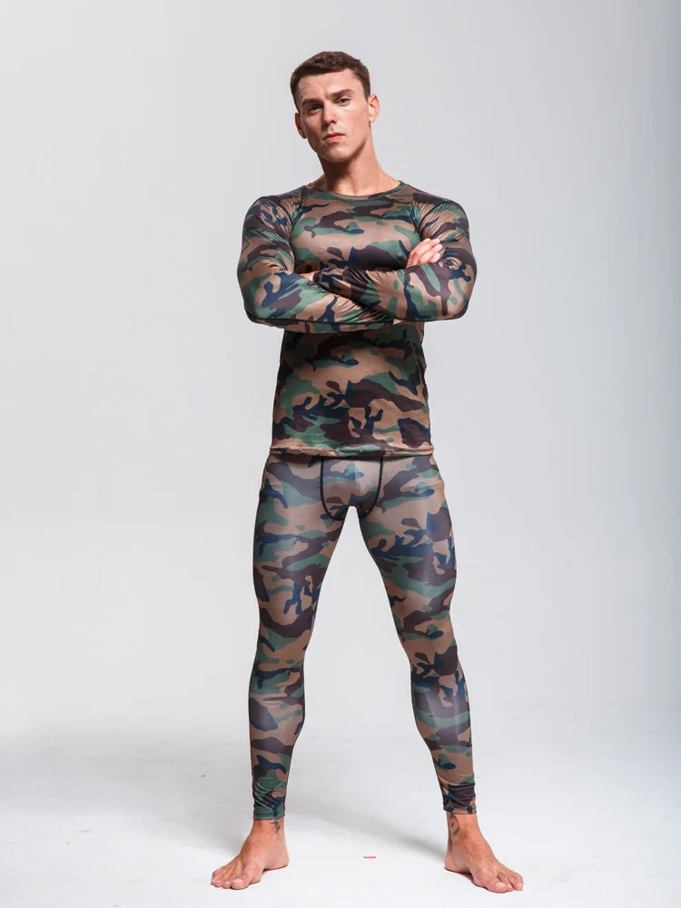 Camouflage Suit  Men's Thermal Underwear Quick-Drying Sportswear  Long Johns