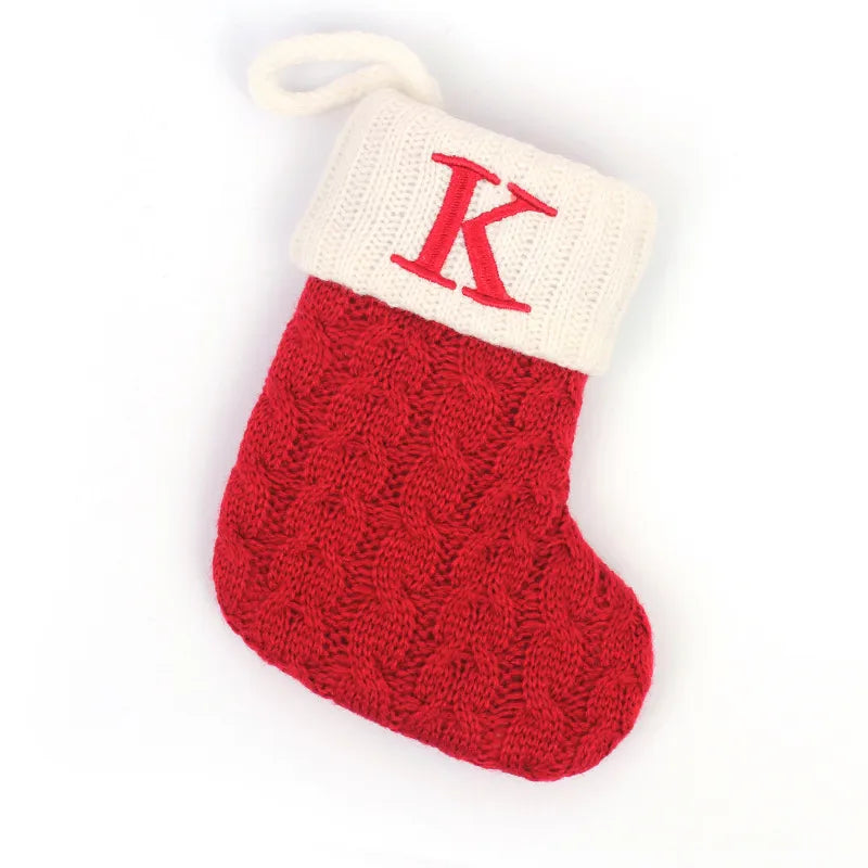 Letters Christmas Stocking New Knitting Christmas Tree Pendant Decorations