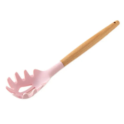 Silicone Cooking Utensils Non-Stick Spatula Shovel Wooden Handle Cooking Tools