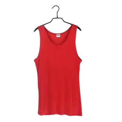 Men Tank Tops 100%Real Silk Solid Tanks for Men O Neck Vest