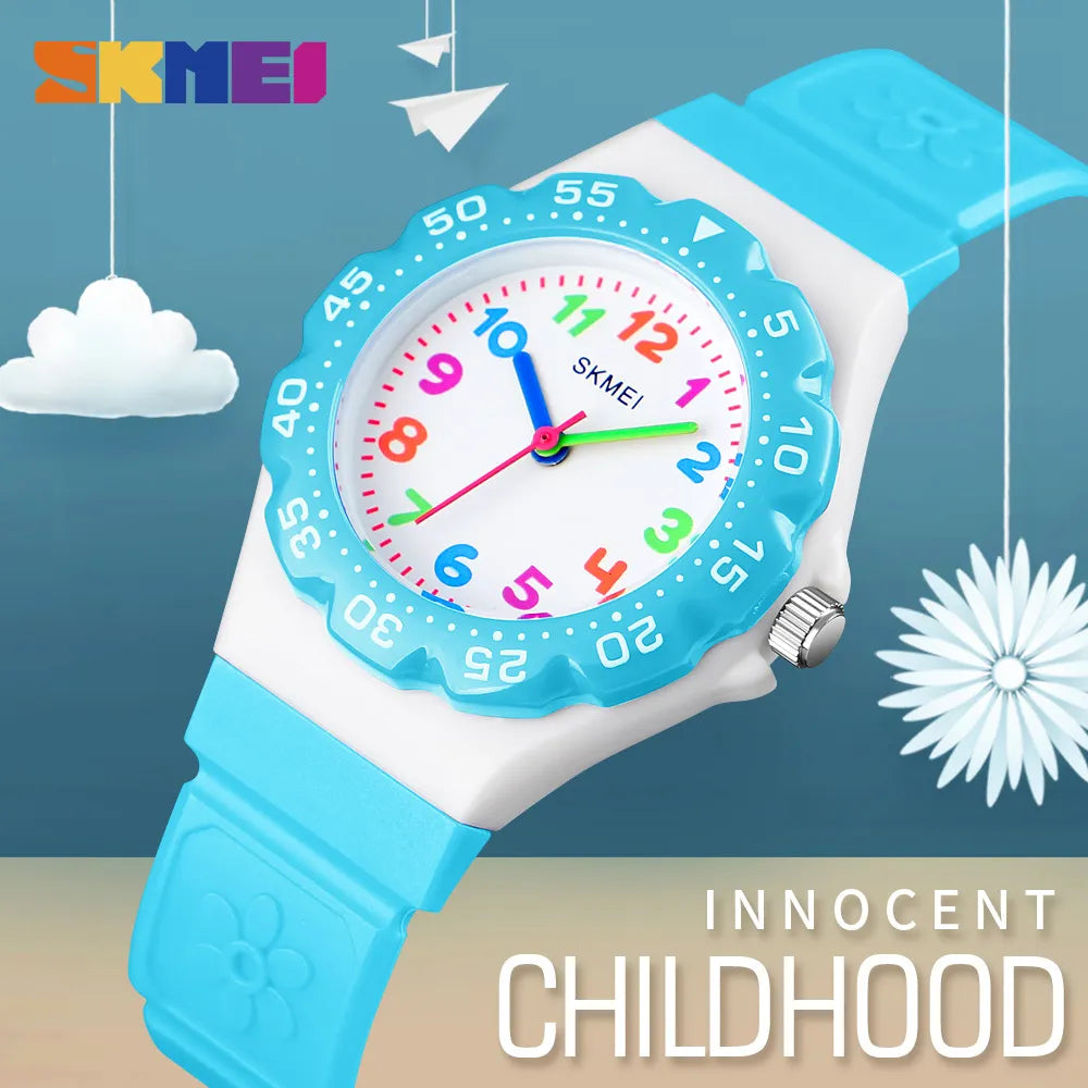 SKMEI NEW Kids Watches Outdoor Sports Wristwtatch Boys Girls Waterproof PU