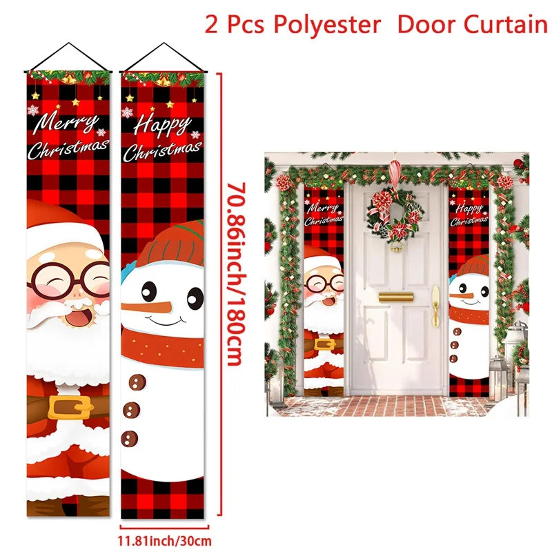 Christmas Door Decoration 2024 Merry Christmas Banner Decor for Home