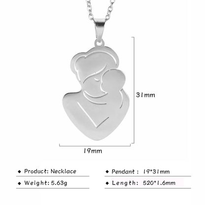 Fishhook Baby Mom Necklace for Women Men Dad Family Father Mother Day Child Kid