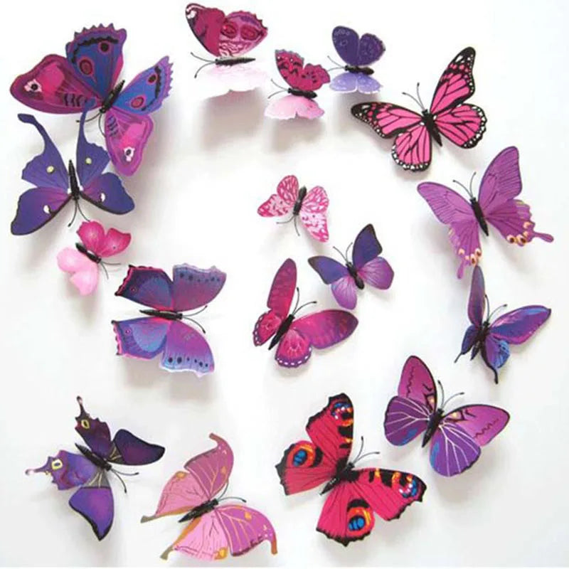 12Pcs Waterproof Wall Stickers Butterfly Wall Decals for Kids Room Wall Sticker