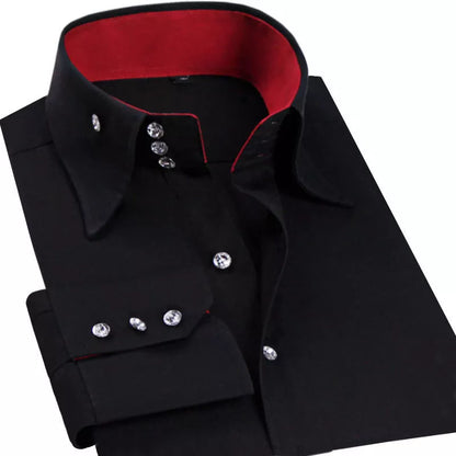 Men's Casual Shirt Long Sleeve Korean Trends Fashion Button-Down Collared Shirt