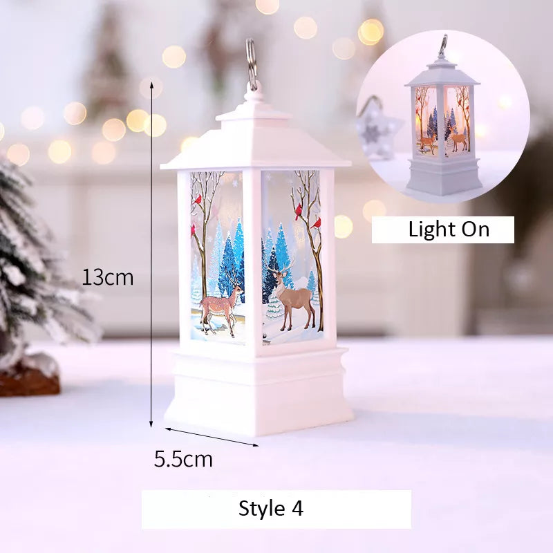 Santa Claus Snowman Lantern Light Merry Christmas Decor for Home Christmas Tree