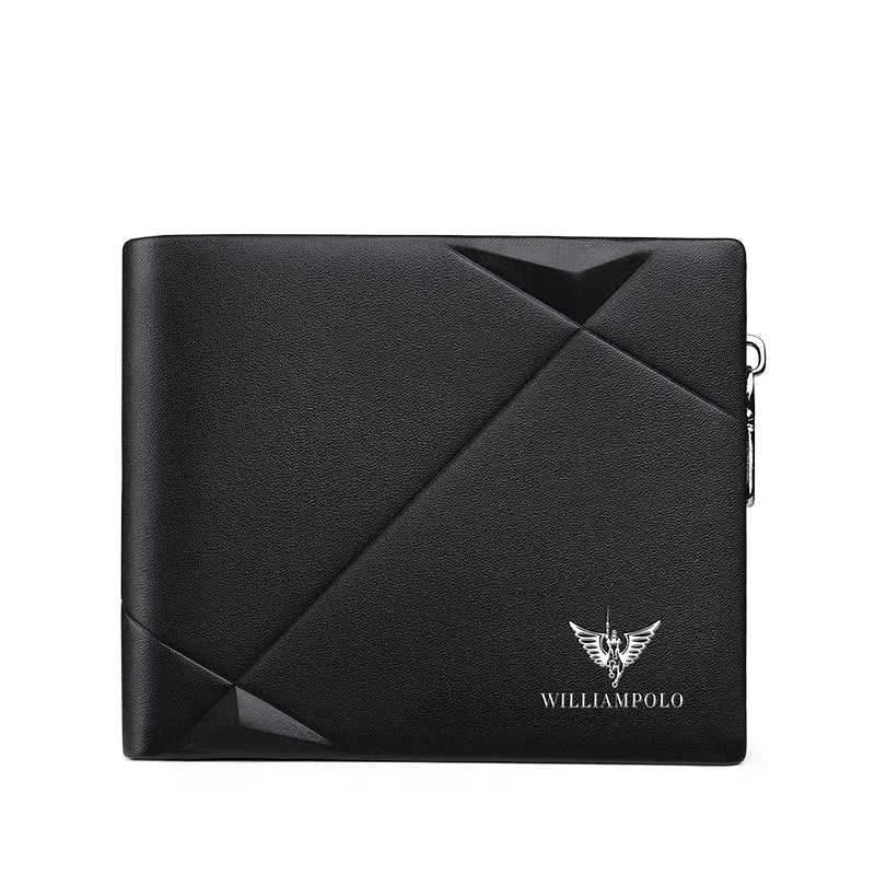 WILLIAMPOLO Men's Slim Wallet Genuine Leather Mini Purse Casual Design