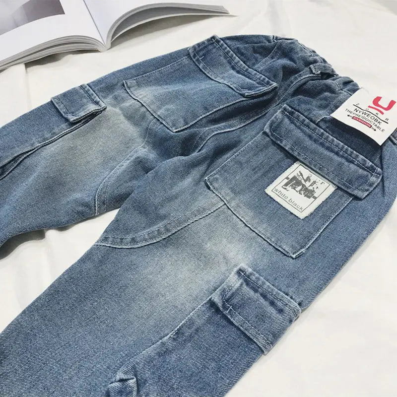 Boys Loose Pants Spring Denim Trousers for Children Korean Toddler Baby Clothes