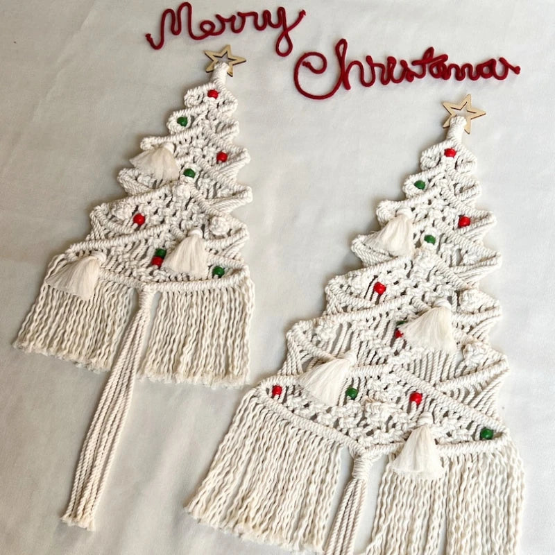 Macrame Christmas Tree White Pine Tree Christmas Wall Hanging Boho Christmas